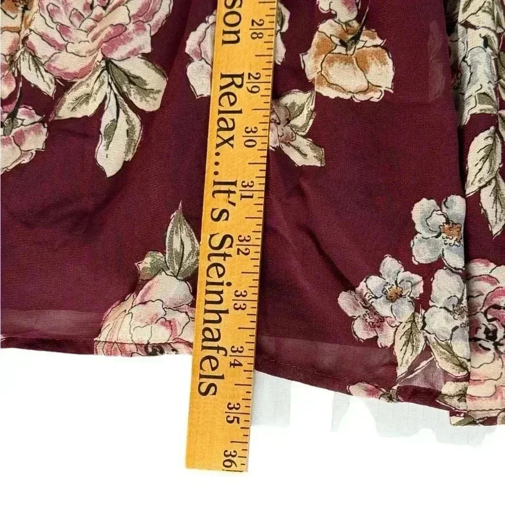 MAURICES Size Large Long Sleeve FLORAL RUFFLE A-LINE DRESS - New with Tags NWT - Picture 11 of 11